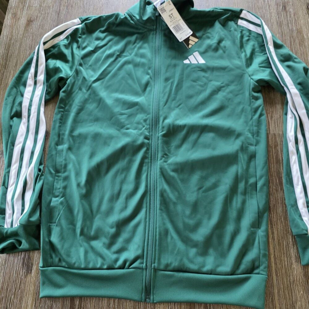 Adidas  Mens 3 Stripes TR MEL Tricot Multi Sports Green Track Jacket JI8821